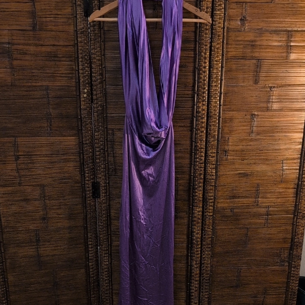 Chic Purple Draped Gown